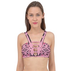 Floral folk damask pattern  Cage Up Bikini Top