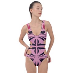 Floral folk damask pattern  Side Cut Out Swimsuit