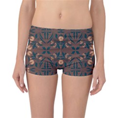 Floral Folk Damask Pattern  Reversible Boyleg Bikini Bottoms