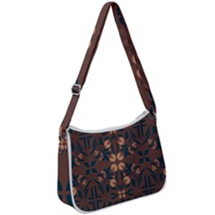 Floral Folk Damask Pattern  Zip Up Shoulder Bag by Eskimos