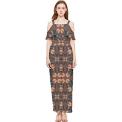 Floral Folk Damask Pattern  Draped Sleeveless Chiffon Jumpsuit by Eskimos