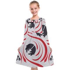 Folk Flowers Print Floral Pattern Ethnic Art Kids  Midi Sailor Dress by Eskimos