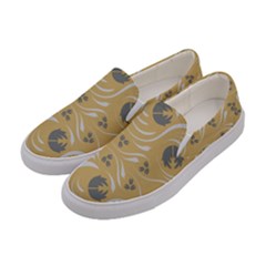 Folk Flowers Print Floral Pattern Ethnic Art Women s Canvas Slip Ons by Eskimos