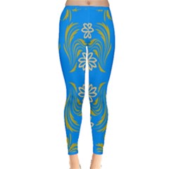 Floral Folk Damask Pattern  Inside Out Leggings