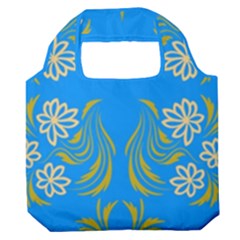 Floral Folk Damask Pattern  Premium Foldable Grocery Recycle Bag by Eskimos