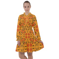 Floral Folk Damask Pattern  All Frills Chiffon Dress by Eskimos