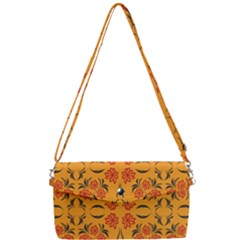 Floral Folk Damask Pattern  Removable Strap Clutch Bag by Eskimos