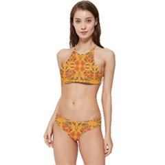 Floral Folk Damask Pattern  Banded Triangle Bikini Set by Eskimos