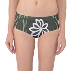 Folk flowers print Floral pattern Ethnic art Mid-Waist Bikini Bottoms