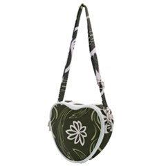 Folk flowers print Floral pattern Ethnic art Heart Shoulder Bag