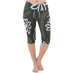 Folk flowers print Floral pattern Ethnic art Lightweight Velour Cropped Yoga Leggings