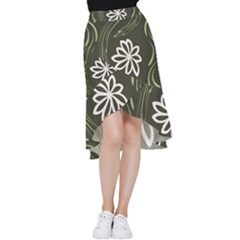 Folk flowers print Floral pattern Ethnic art Frill Hi Low Chiffon Skirt