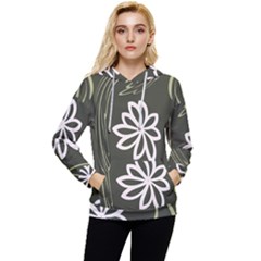 Folk flowers print Floral pattern Ethnic art Women s Lightweight Drawstring Hoodie