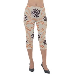 Folk Flowers Print Floral Pattern Ethnic Art Lightweight Velour Capri Leggings  by Eskimos