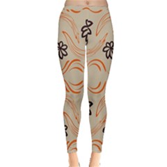 Folk Flowers Print Floral Pattern Ethnic Art Inside Out Leggings