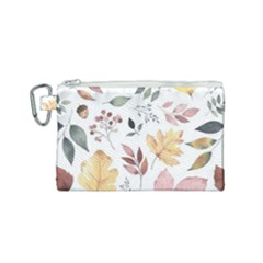 Flowers Pattern Canvas Cosmetic Bag (small)