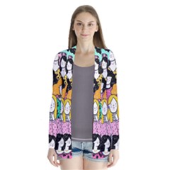 Women Drape Collar Cardigan by Sparkle