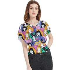 Women Butterfly Chiffon Blouse