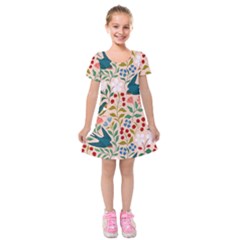 Floral Kids  Short Sleeve Velvet Dress by Sparkle