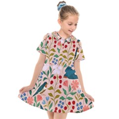 Floral Kids  Short Sleeve Shirt Dress by Sparkle