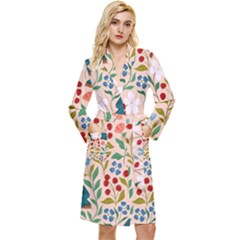 Floral Long Sleeve Velour Robe by Sparkle