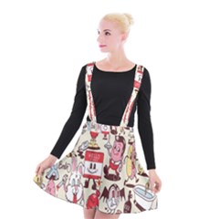 Retro Food Suspender Skater Skirt by Sparkle