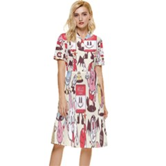 Retro Food Button Top Knee Length Dress by Sparkle