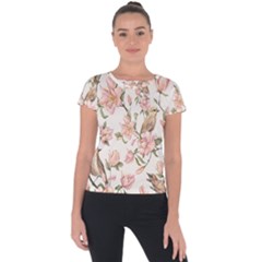 Floral Short Sleeve Sports Top 
