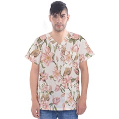 Floral Men s V-Neck Scrub Top