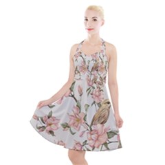 Floral Halter Party Swing Dress 