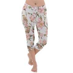 Floral Lightweight Velour Capri Yoga Leggings