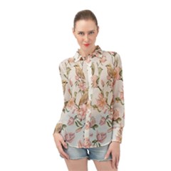 Floral Long Sleeve Chiffon Shirt