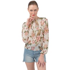 Floral Banded Bottom Chiffon Top