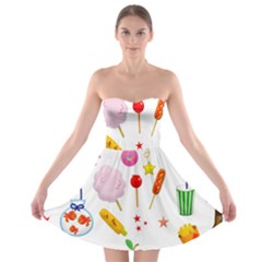 Summer-fair-food-goldfish Copy Copy Strapless Bra Top Dress by Nexatart