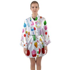 Summer-fair-food-goldfish Copy Copy Long Sleeve Satin Kimono by Nexatart