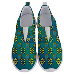 Yellow And Blue Proud Blooming Flowers No Lace Lightweight Shoes by pepitasart
