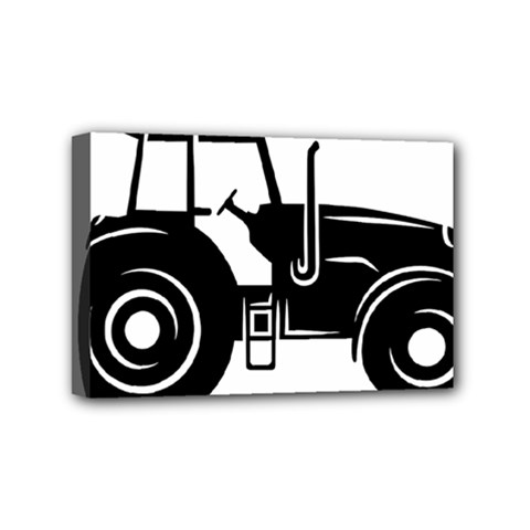 Black-farm-tractor-cut Mini Canvas 6  X 4  (stretched)