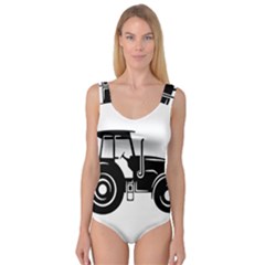 Black-farm-tractor-cut Princess Tank Leotard 