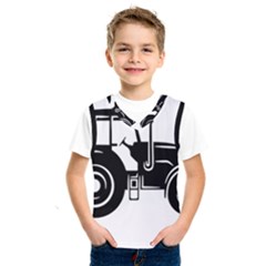 Black-farm-tractor-cut Kids  Basketball Tank Top