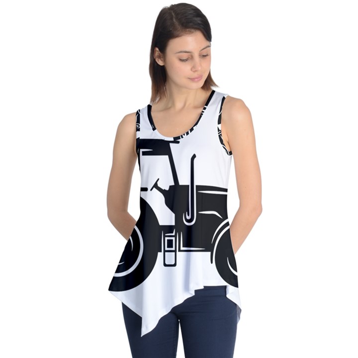 Black-farm-tractor-cut Sleeveless Tunic