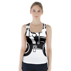 Black-farm-tractor-cut Racer Back Sports Top