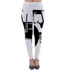 Black-farm-tractor-cut Lightweight Velour Leggings