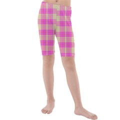 Pink Tartan 4 Kids  Mid Length Swim Shorts