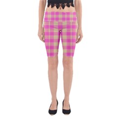 Pink Tartan 4 Yoga Cropped Leggings