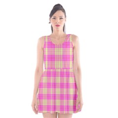 Pink Tartan 4 Scoop Neck Skater Dress