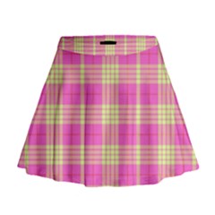 Pink Tartan 4 Mini Flare Skirt