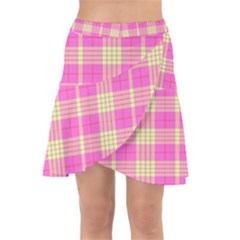 Pink Tartan 4 Wrap Front Skirt