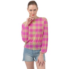 Pink Tartan 4 Banded Bottom Chiffon Top by tartantotartanspink