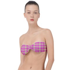 Pink Tartan 4 Classic Bandeau Bikini Top 