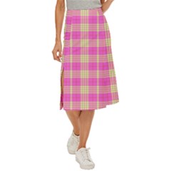 Pink Tartan 4 Midi Panel Skirt